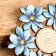 Hot "Blue Flower" stand, 11x11cm, juniper