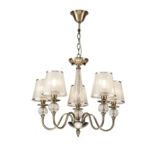 Caustra Freya FR2685PL-05BZ Inessa, 595x595x1560 mm, E14, 5x40W, antique bronze color
