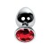 Anal plug Metal by toyfa, silver, ruby, 9.5 cm, d = 4 cm