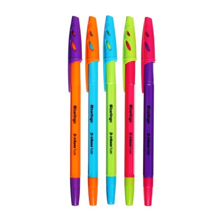 Ballpoint handle Berlingo Tribase Fuze, node 0.7 mm, blue ink, mix-4