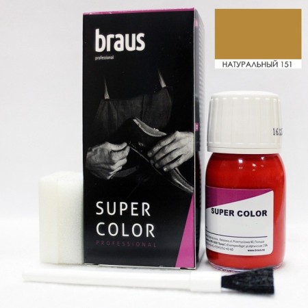 Braus Super Color shoe dye, for skin, natural color, 25 ml