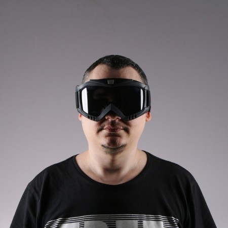 Mask glasses for motor vehicles, collapsible, darkened visor, black color-8
