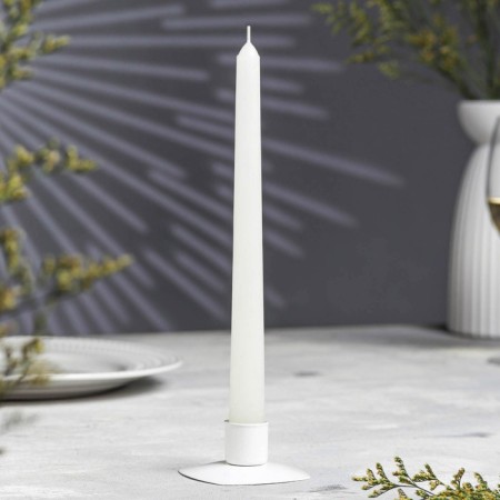 Antique candle, 2.2x 25 cm, lacquered white