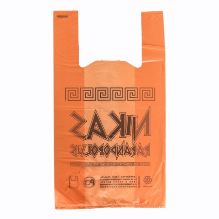 Package Polyethylene T -shirt 30 + 16 x 55 cm, 20 μm, orange "Niks"-1