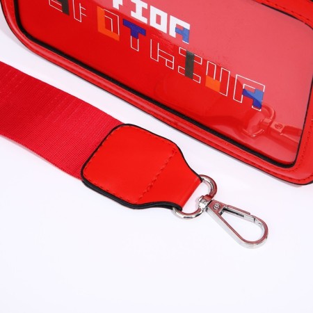 Bag Cross-Bodi with a zipper, red color-5