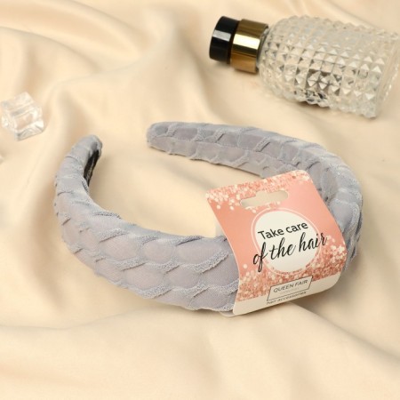 Hair rim "relief" 3 cm, gray-1