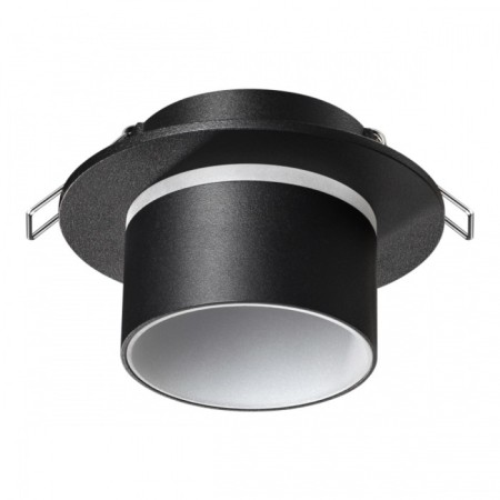 Lamp built -in Novotech. Lirio, 9W, GU10, 60x98x98 mm, black color