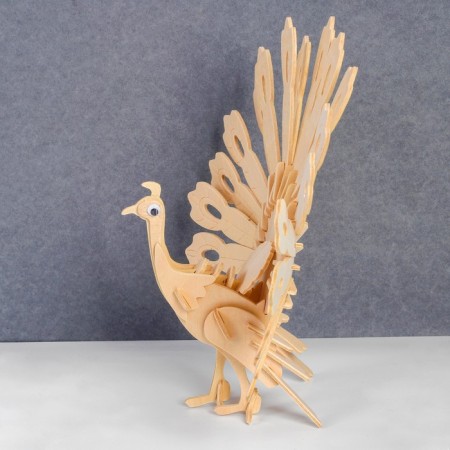 3D-model team wooden miracle-brown "peacock"-2
