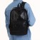 City backpack of artificial leather with lightning, 3 pockets, black color