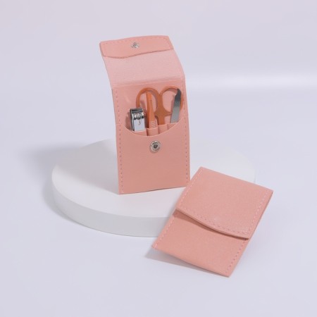 Manicure set, 4 items, in case, pink color-2