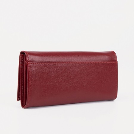 Women's wallet on the button, red color-1