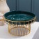 Ceramic dessert stand on a metal stand “Emerald. Gold ", D = 23 cm, green color
