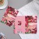 Postcard "A wonderful birthday!" glitter, congruen, macaroons, flowers, pink tone, 25.1x19