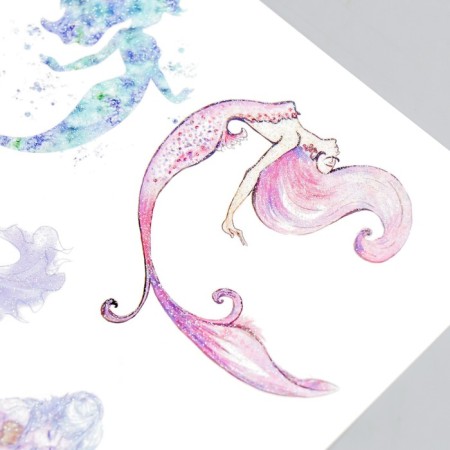 Tattoo on the body color with sparkles "Mermaid" mix 12x10 cm-2