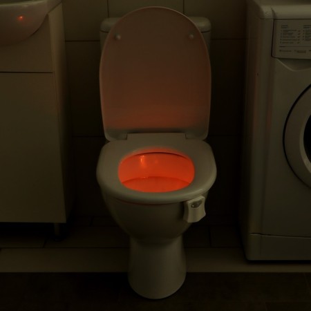 Lamp for the toilet with the sensor engine., RGB, 3 W, IP68, from BAT. 3*aaa, white-11