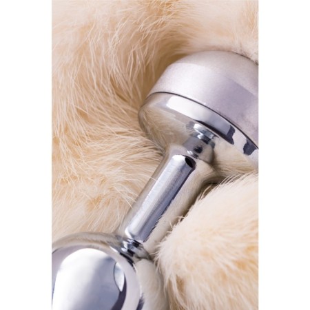 Anal plug Metal by Toyfa, silver, with a white tail, 32 cm, d = 2.9 cm-5