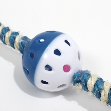Domestican for cats "double fluff", with a ball and a sisaler winding, 32 cm, blue/white-3