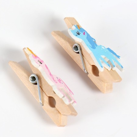 Decorative clothespins with a rope for the suspension "Unicorns"-3