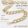 A chain for a bag, with carbines, metal, flat, 29 × 19 mm, 60 cm, gold color