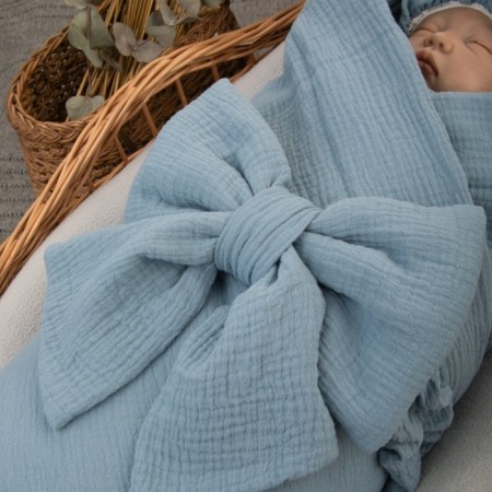 Kinderlitto “Muslin” discharge kit, 4 items, height 50-56 cm, gray-blue color-8