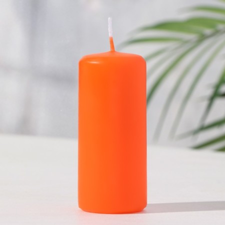 Candle - Aromatic "Orange" cylinder, 4x9 cm, 11 hours, 88 g, orange