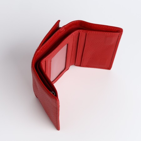 Women's wallet on magnet, red color-4