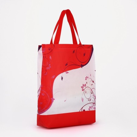 Household bag without fastening, red color