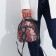 Women's backpack-mini on lightning, external pocket, Medvedkovo, gray/pink color