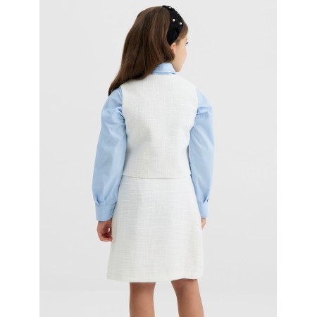 Жилетка для девочки, MINAKU :Party Dress, цвет белый, рост 152 см-13