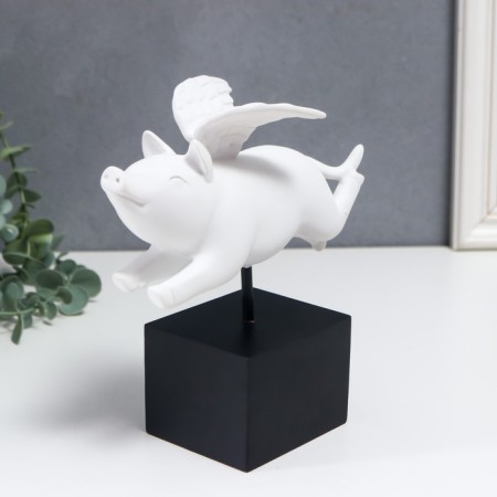 Polystone souvenir "White lead with wings" 18x8x17 cm-3