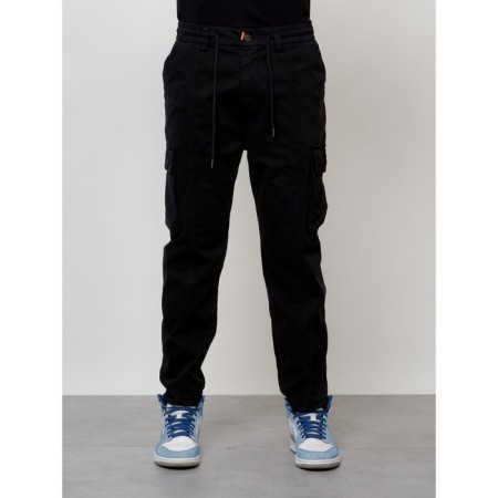 Cargo jeans male, size 56, black color-4