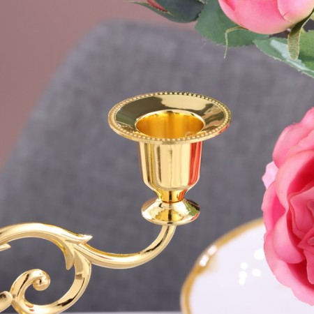 Three -rod, metallic candlestick, 26 x 10 x 27 cm-2