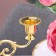 Three -rod, metallic candlestick, 26 x 10 x 27 cm