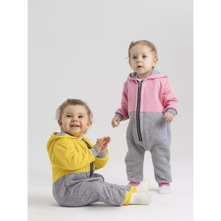 Combineson children's insulated tops "Capitane", height 62 cm, color gray/yellow-3