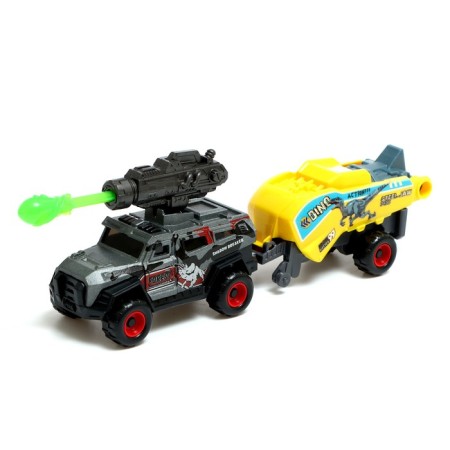 The set of metal machines "Dino Park", with dinosaurs, shoot bullets, mix-6