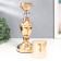 Summary metal, glass per 1 candle "Titsino" D-6 cm, gold 11.5x11.5x38 cm