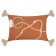 Decorative terracotta pillow with Geometry Ethnic applique, size 30x45 cm
