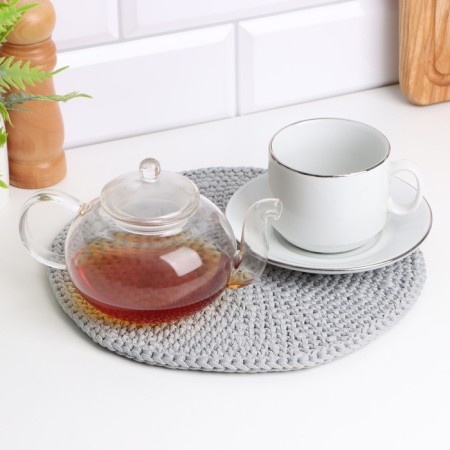 Napkin, d = 25 cm, polyester fiber, gray-1