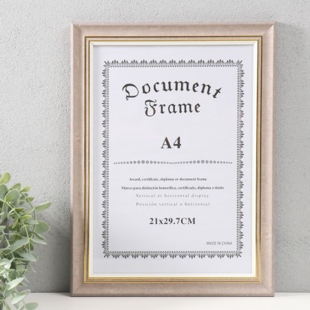 Photo frame Plastic format A4 "Dora" Mokko with gold 34.5x25.8x1.4 cm