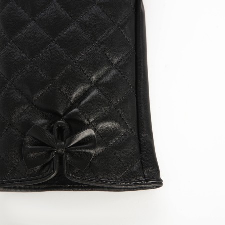 Gloves of wives 24*1*9 cm, leather claim, without insulation (c), dimensionless, rhombuses, black-1
