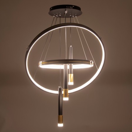 Chandelier "Circles Neo" 2+3LED 140W 3 black modes 60x60x4-85 cm-3