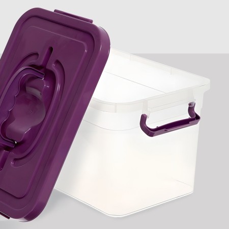 Container for storage with a lid, 6.5 l, the color is purple-2