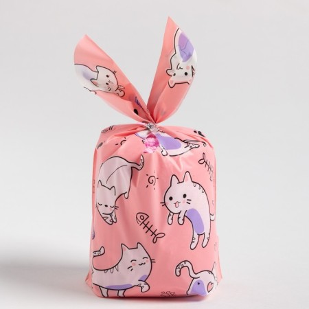 A towel in a bag saving and I "cats" 30*60 cm, 100% cotton, 320 g/m2-4