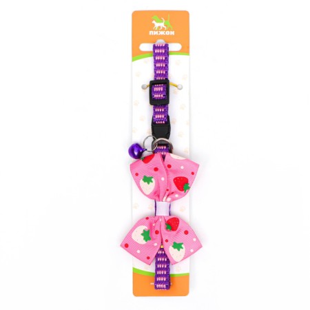 Collar "strawberries", 30 x 1 cm, nylon, pink-6
