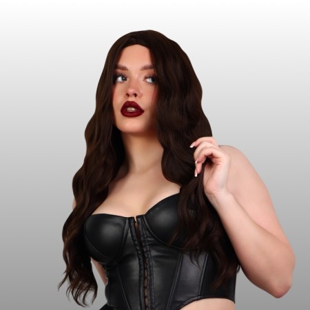 Artificial wig, imitation of the skin, 60 cm, 160 grams, brown color (#SHT8)-1