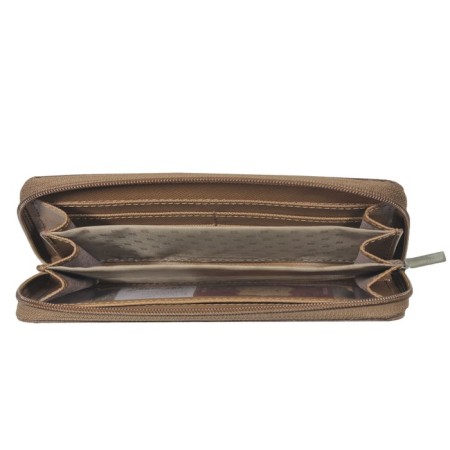 Women's wallet, size 10.6x20 cm, n/k, brown safyan/brown light Safyan-1