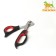 Middle scissors are medium with an emphasis for a finger, black with red