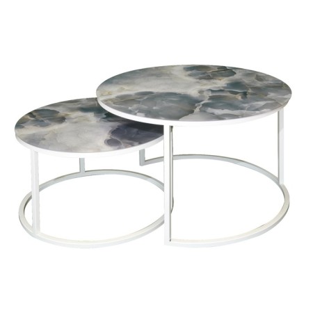 Tables Journal Loft DQ No. 2 Duae (set), D605 (475), H420 (320), f/n gray marble, m/c white 10