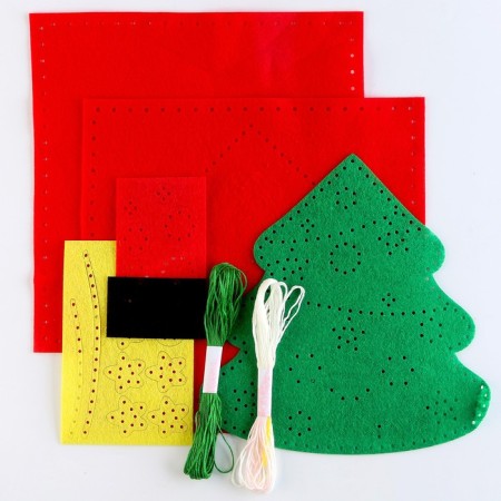 New Year's Eve set for sewing. A pillow of felt "New Year! Christmas tree ", 25 x 25 cm-2