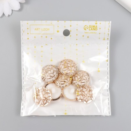 Button plastic for creativity "Flower Circle" 2.1x2.1x1.2 cm-3